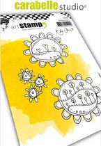 Carabelle Studio Cling stamp - A6 sunflower doodles by Kate C