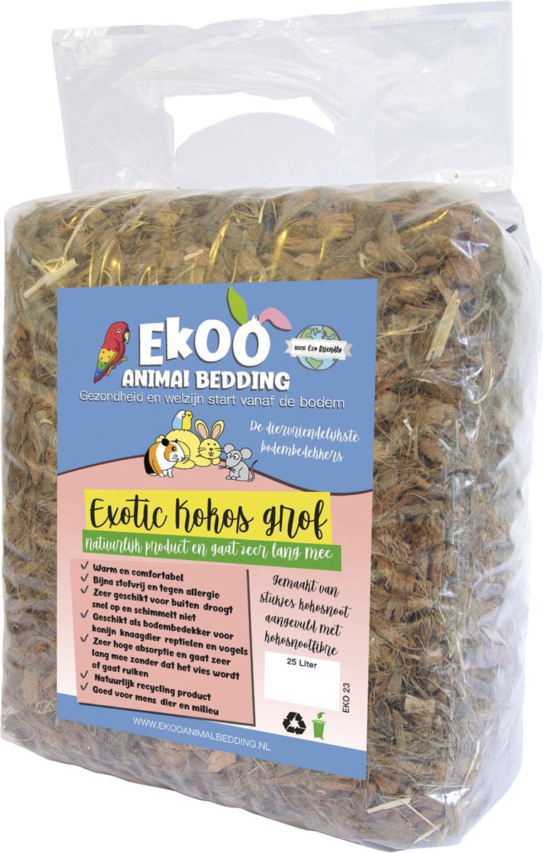 Ekoo Animal Bedding Exotic Kokos Grof 25 L bol