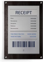 Walljar - Receipt - Muurdecoratie - Plexiglas