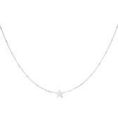 RVS ketting ster - Yehwang - Ketting - One size - Zilver