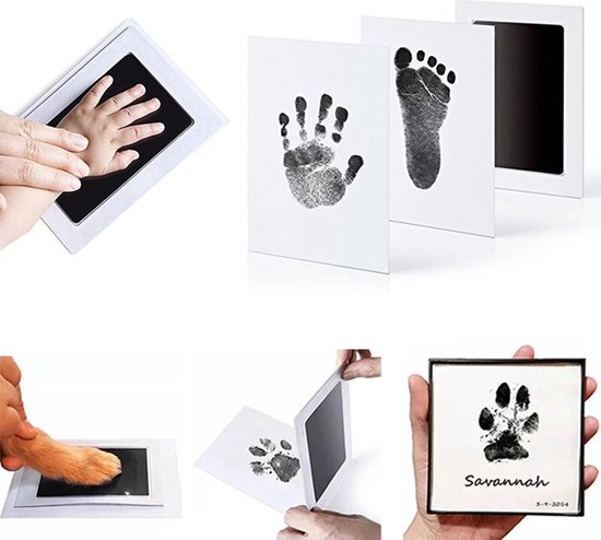 Baby Handafdruk - Footprint - Opdruk Kit Baby- Souvenirs Casting Pasgeboren - Voetafdruk Stempelkussen - Baby Klei Speelgoed geschenken