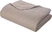 Sprei - Beddensprei - Quilt - Tweepersoons - Beige - 2 Kussenslopen - Matchend - Beddengoed - Lekker warm - Polyester - Wasbaar - Doorgestikt - Vlechtmotief