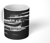 Mok - Verlaten klassieke auto - zwart wit - 350 ML - Beker