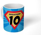 Mok - Koffiemok - Verjaardag - Kinderen - 10 Jaar - Mokken - 350 ML - Beker - Koffiemokken - Theemok