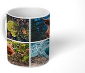 Mok - Koffiemok - Schotse hooglander - Collage - Zee - Berg - Mokken - 350 ML - Beker - Koffiemokken - Theemok