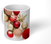 Mok - Koffiemok - Winter - Kerstballen - Rood - Mokken - 350 ML - Beker - Koffiemokken - Theemok