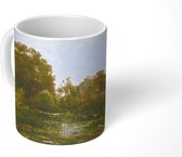 Mok - A River Landscape with Storks - Schilderij van Charles-François Daubigny - 350 ML - Beker