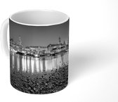 Mok - Panorama van de skyline van het Duitse Dresden - zwart wit - 350 ML - Beker