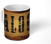Mok - een houten bar bord 'Saloon' - 350 ML - Beker - Uitdeelcadeautjes