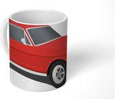 Mok - tekening van een Mustang met een rode kleur - 350 ML - Beker