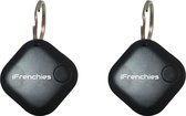 iFrenchies® Bluetooth Sleutelvinder 2 stuks - Bluetooth Keyfinder - Sleutelhanger - GPS tracker - Airtag - Galaxy SmartTag - Combi Pack - iTag - Zwart