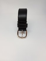 Broekriem zwart 95 cm 100% echt leder dames/ heren riem gesp silver