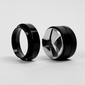 Doseerring + koffieverdeler - 58mm - zwart - portafilter ring - tamper