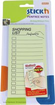 Stick'n - Pen vrije boodschappenlijst, zelfklevende memoblaadjes, 150x76mm, 30 sticky notes