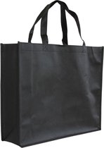 Shopper Bag - 10 stuks - Zwart - 42 x 35 x 12 - Non Woven - Shopper tas