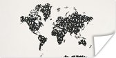 Cartes du monde du Wereldkaart - Carte du monde - Chiffres - Zwart - 160x80 cm