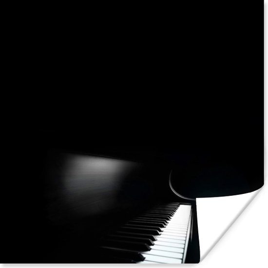 Poster Vue de côté d'un piano 100x100 cm - Tirage photo sur Poster (décoration murale salon / chambre)
