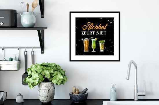 Cadre photo avec affiche - Alcohol - Boisson - Verres - 40x40 cm - Cadre pour affiche