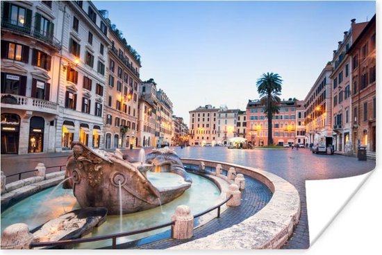 Piazza di Spagna Rome Poster 60x40 cm - Foto print op Poster (wanddecoratie)