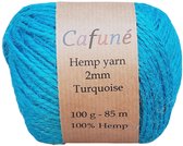 Cafuné macramé touw-Jute/Hennep-2mm-turquoise-85m-100g-jute touw
