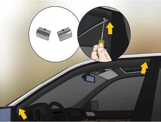 OEM Line - 4 stuks bevestiging clips / afstandhouders voor Zijwindscherm Regen / Wind Deflector / Raam spoiler montage clipjes