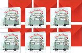 Kerstkaarten - Zeeuws meisje - kerstkaarten met enveloppen -  feestdagenkaarten - Zeeuwse kerst - vintage bus - 5 stuks