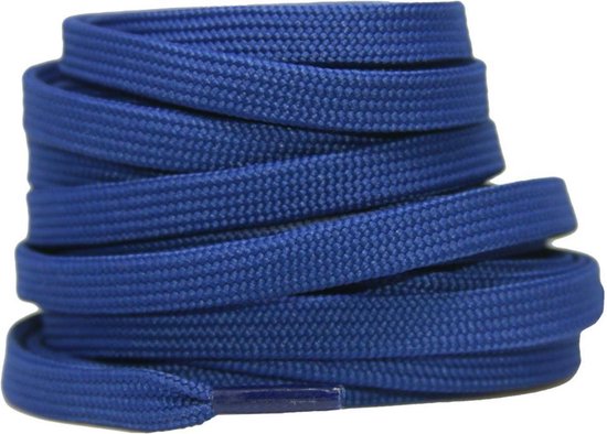 Platte schoenveters 8mm polyester Marineblauw 120cm