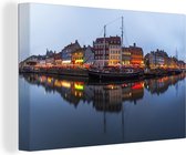 Nyhavn au crépuscule toile 120x80 cm - impression photo sur toile peinture Décoration murale salon / chambre à coucher) / Villes Peintures Toile