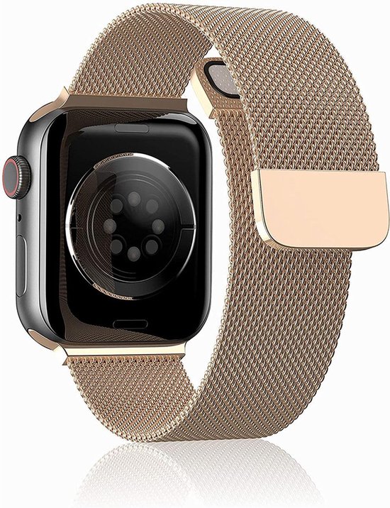 Milanees Bandje Geschikt voor Apple Watch 3 38mm Goud Bandje bol