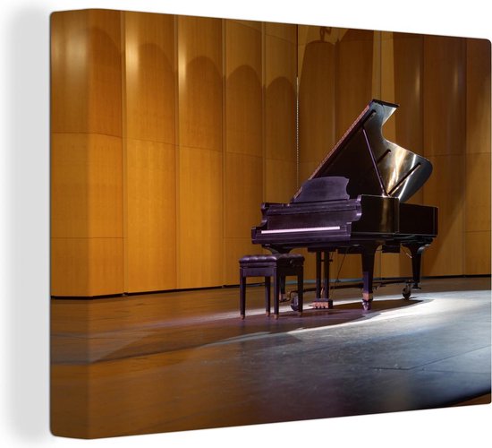 Un piano à queue sur scène Toile 80x60 cm - Tirage photo sur toile (Décoration murale salon / chambre)