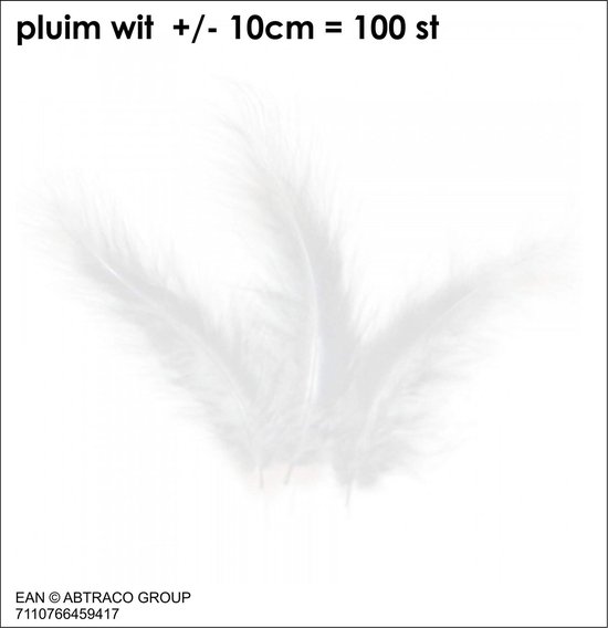 Pluim  / Veertjes kleur WIT  ± 100 st / ± 10cm
