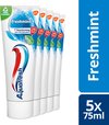 Aquafresh Freshmint - Tandpasta - voor een frisse adem - voordeelverpakking - recyclebare plastic tube en dop -5 x 75ml