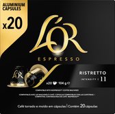 Koffiecups Douwe Egberts L'OR Espresso Ristretto - 20 cups - Koffie smaaksterkte 11
