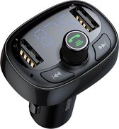 Hozard Sigarettenplug Autolader - Bluetooth FM transmitter - Dual USB-poorten Carkit - Zwart