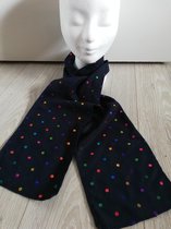 donkerblauwe sjaal met gekleurde stippels