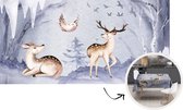 Tafelkleed - Tafellaken - 300x150 cm - Winter - Hert - Vogel - Binnen en Buiten