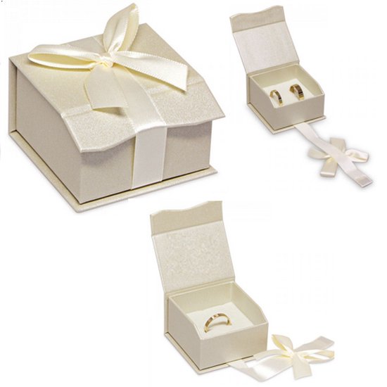 Boîte à bagues pour une ou deux bagues - mariage - proposition - fiançailles - demande en mariage - amour - noeud papillon - aimant - rouge - saint valentin - boîte à bijoux - bague - cadeau