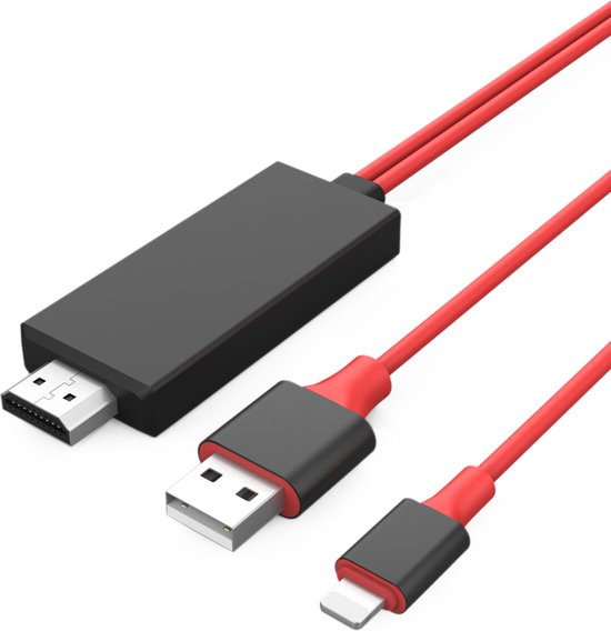 HDMI - Câble adaptateur pour iPhone vers TV, 1080P HDTV Câble adaptateur  HDMI
