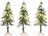 Luville - Snowy trees with warm white light 3 pieces battery operated - Kersthuisjes & Kerstdorpen