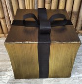 House of Seasons Kersthanger Cadeau goud zwart pull up,40x40x40cm