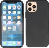 Siliconen Back Cover hoesje - Geschikt voor iPhone 13 Pro Max - Zwart