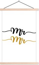 Porte-affiche avec affiche - Affiche scolaire - Proverbes - Mr Mr - Citations - Mariage - 120x180 cm - lattes vierges