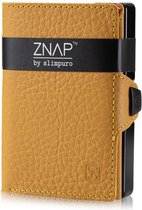 Slimpuro ZNAP Slim Wallet -  portemonnee 12 pasjes - muntvak - 360° RFID-bescherming -  carbon en leer