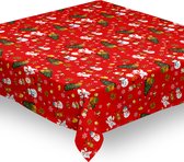 PVC Tafellaken - Tafelkleed - Tafelzeil - Kerstmis - Feestdagen - Op niet geweven onderlaag - Opgerold op koker - Geen plooien - Duurzaam - 140cmx350cm- Kerstman