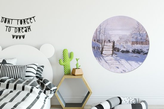 WallCircle - Wandcirkel - Muurcirkel - De ekster - Claude Monet - Aluminium - Dibond - ⌀ 90 cm - Binnen en Buiten