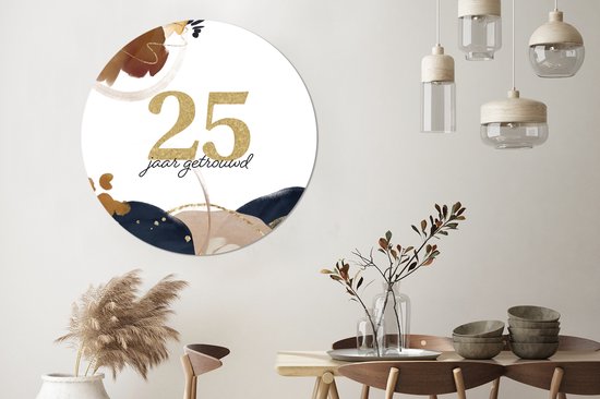 WallCircle - Wall Circle - Wall Circle Indoor - Proverbes - Citations - 25 Ans Marié - Anniversaire - Amour - 140x140 cm - Décoration murale - Peintures Ronds