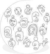 Illustration d'une ligne de faces Assiette en plastique cercle mural ⌀ 60 cm - impression photo sur cercle mural / cercle vivant (décoration murale)
