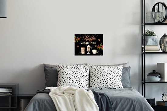 Stickers Stickers muraux - Café - Mugs - Citations - 40x30 cm - Feuille adhésive - Cadeau pour femme - Cadeau pour mari