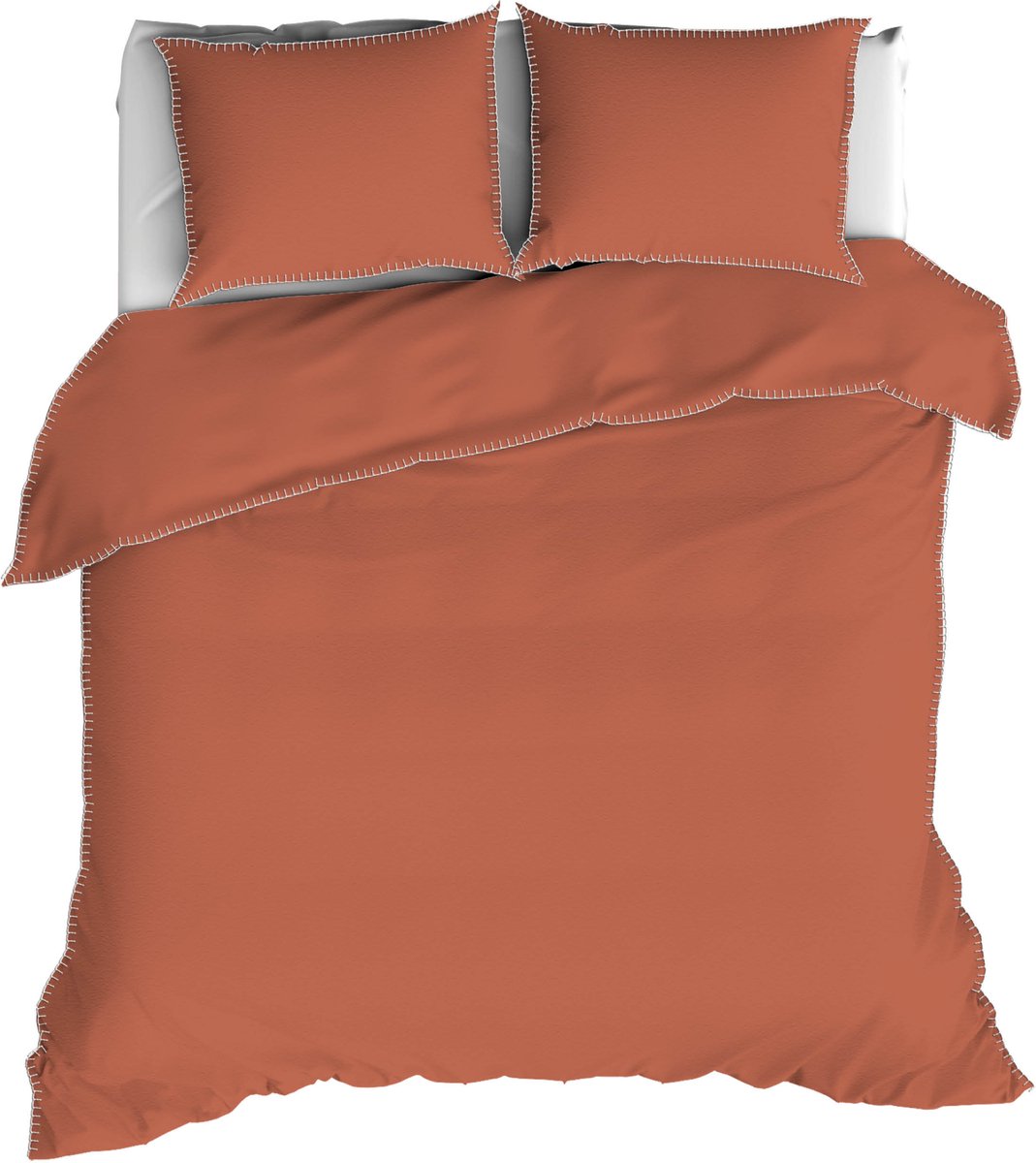 Romanette FLANEL Dekbedovertrek 270x200 220 Visconti rooibos wit