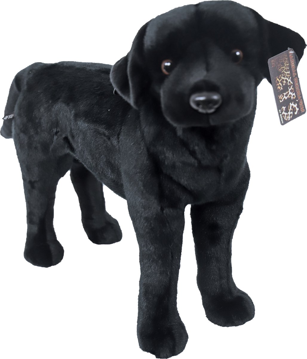 Boony - Natural Decoration -  Labrador pluche staand -  zwart - 53 cm